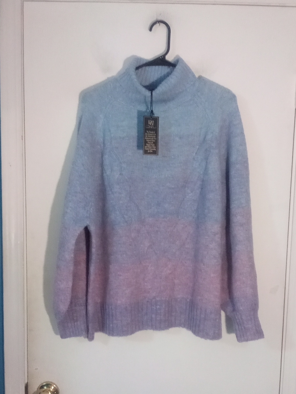 Dg2 By Diane Gilman Gradient Pastel Turtleneck Sweater 1X Plus Size NWT $59